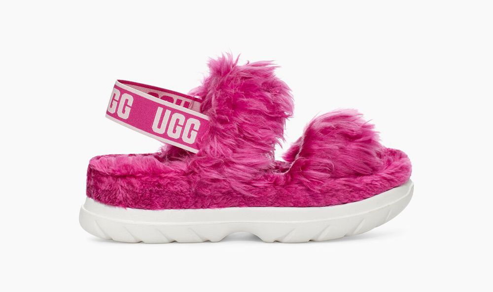 Ugg Slipper Womens - Ugg Fluff Sugar Purple - 780QWURZS